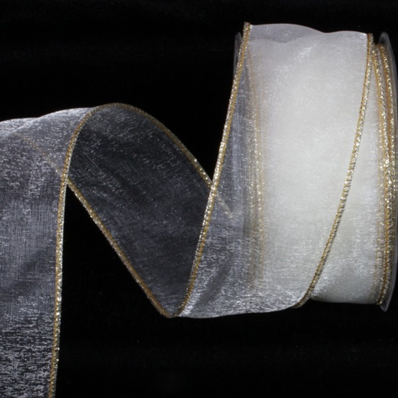 The Ribbon People White and Gold Solid Wired Craft Ribbon 2" x 27 Yards